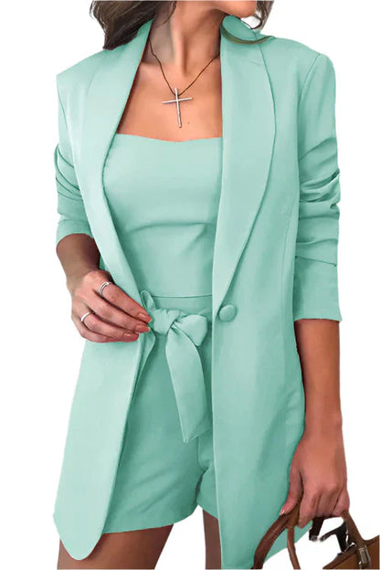 Meliora - Completo blazer corto chic da 3 pezzi