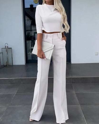 Thalenya – Elegante set top corto e pantaloni