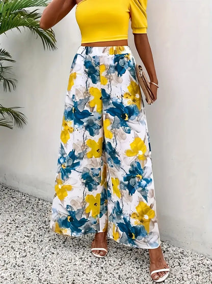 Syvaris – Pantaloni ampi con motivo floreale