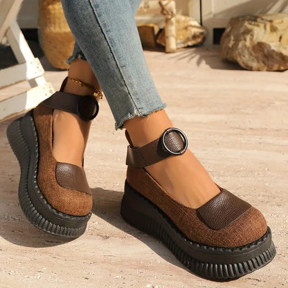 Valerith – Scarpe con zeppa in pelle vintage