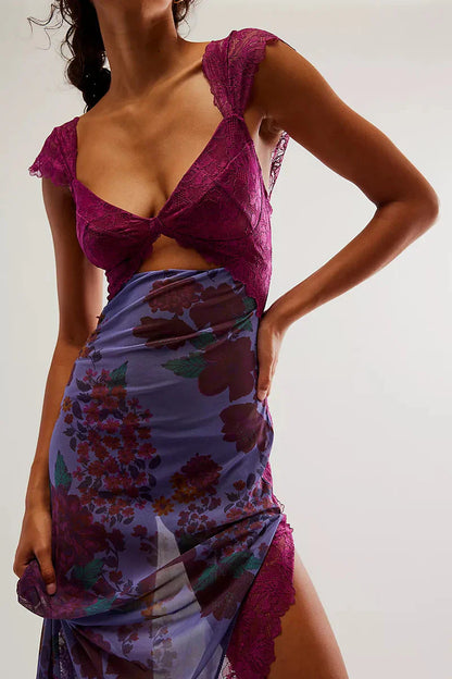 Kaadrie – Abito con finiture in pizzo floreale