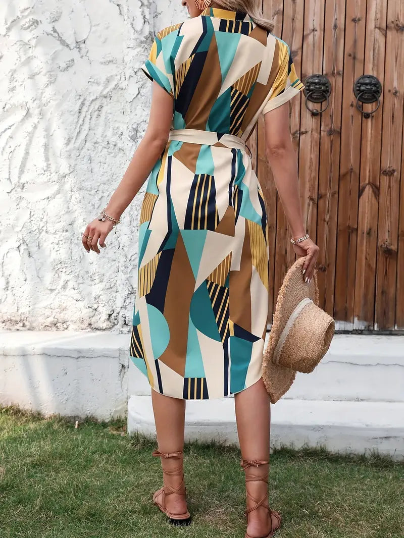 Lerissa – Abito elegante con stampa geometrica