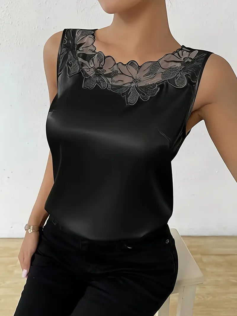 Isalina – Elegante top senza maniche in raso