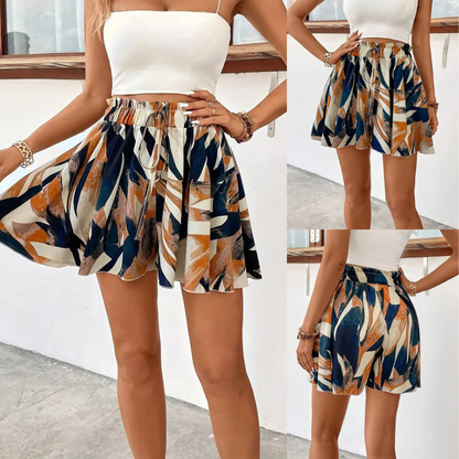 Bherta – Eleganti pantaloncini svasati a vita alta