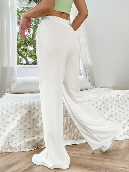 Jally – Pantaloni da salotto a vita alta e gamba larga