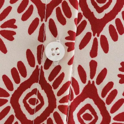 Isolaya – Abito in cotone con stampa geometrica