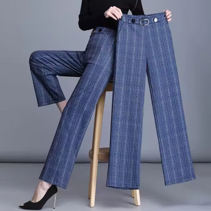 Inez – Pantaloni dritti eleganti con gambe larghe
