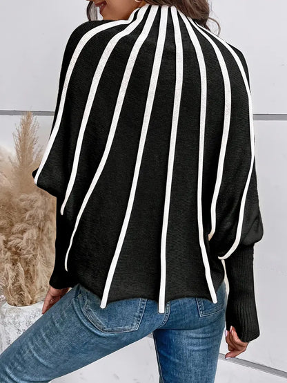 Lainey – Elegante maglione lavorato a maglia con maniche a pipistrello