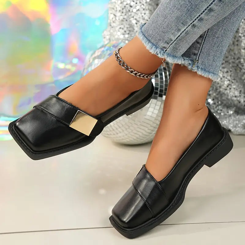 Eldraine – Elegante mocassino in pelle con punta quadrata