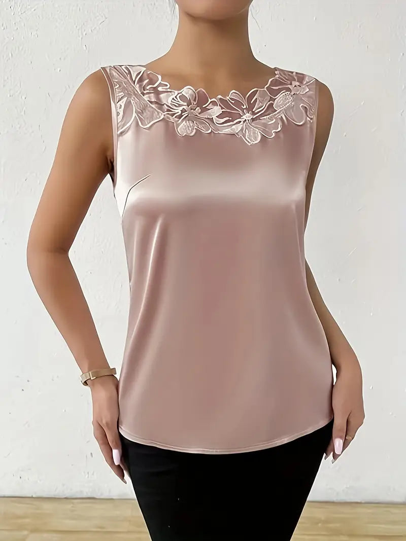 Isalina – Elegante top senza maniche in raso