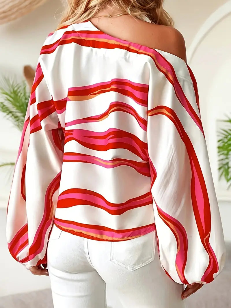 Ivora – Elegante camicetta a maniche lunghe con una spalla