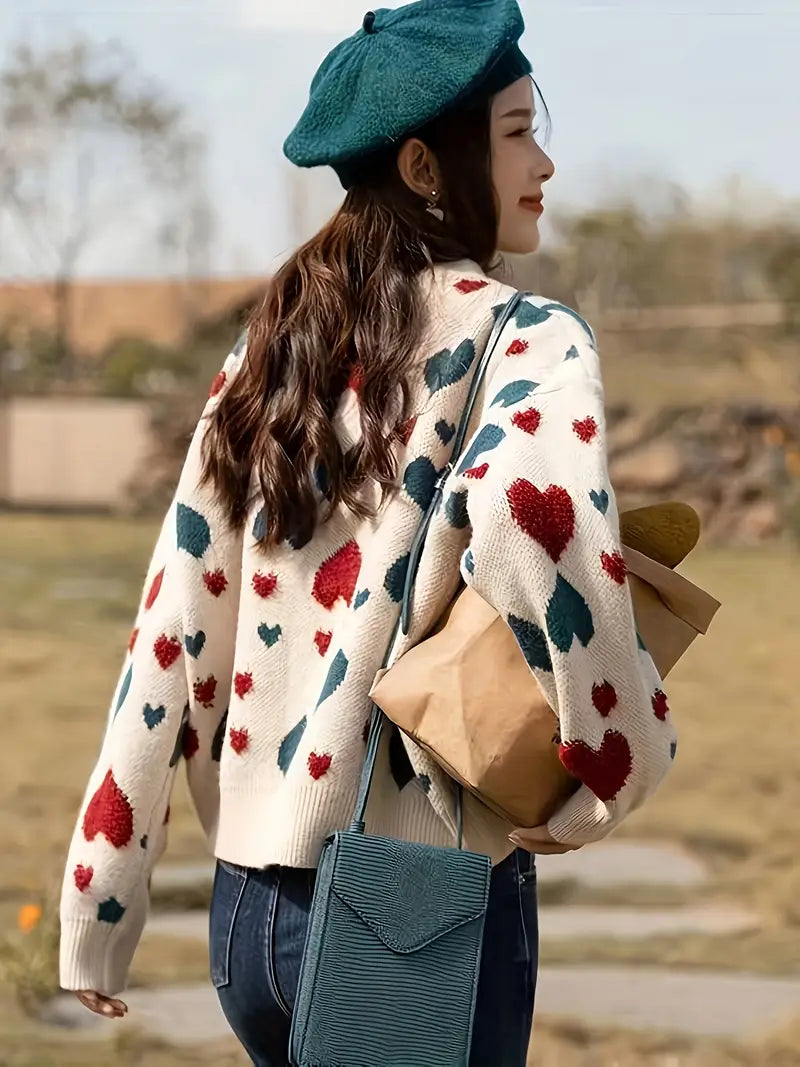 Vinny – Maglia in lana con fantasia a cuori