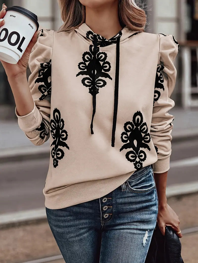 Asmita – Felpa elegante in cotone con maniche a sbuffo