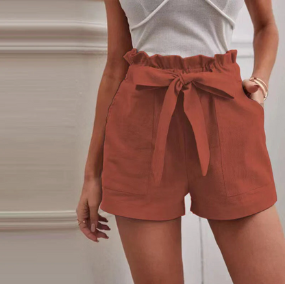 Aurelith – Pantaloncini eleganti con volant a vita alta