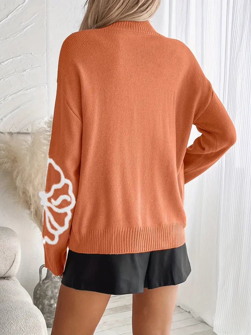 Kelsey – Maglione lavorato a maglia con ricami floreali