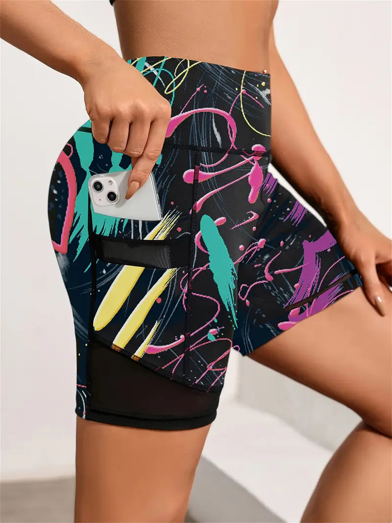 Lyricca – Shorts biker a vita alta con tasche