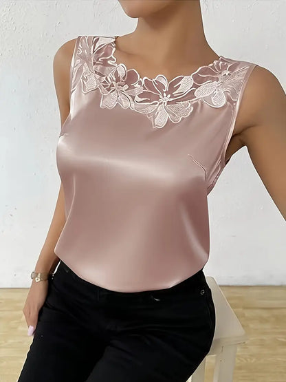 Isalina – Elegante top senza maniche in raso