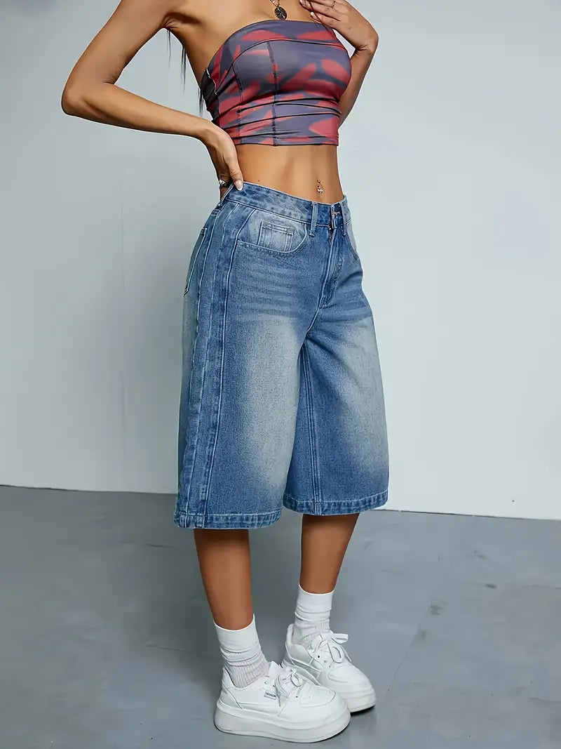 Ravielle – Shorts alla moda in jeans di cotone