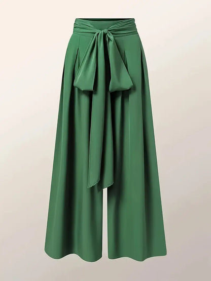 Zephyra – Pantaloni palazzo a vita alta e gamba larga con laccio anteriore