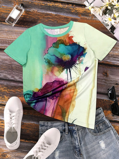 Damia – T-shirt con stampa floreale creativa