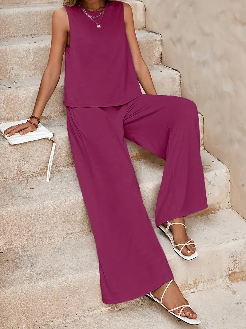 Faylisse – Elegante set da salotto senza maniche e gamba larga