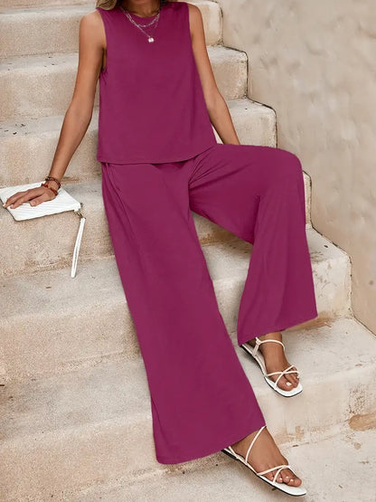 Faylisse – Elegante set da salotto senza maniche e gamba larga