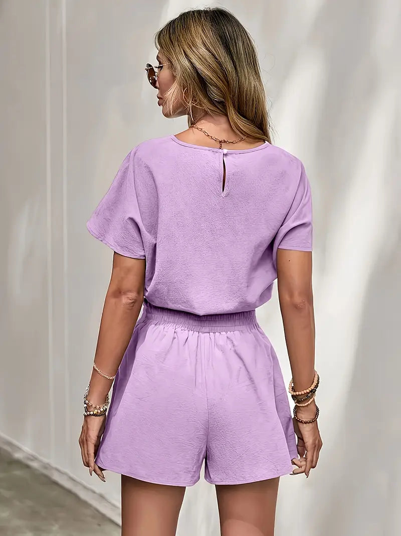 Aminna – Completo elegante composto da top e pantaloncini