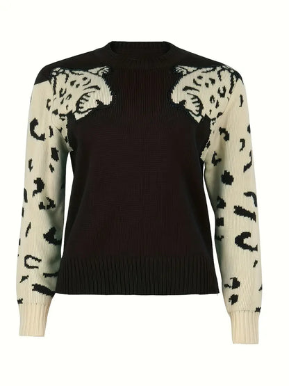 Brynlee – Maglione con vivace stampa leopardata