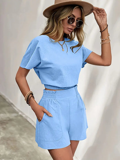 Aminna – Completo elegante composto da top e pantaloncini