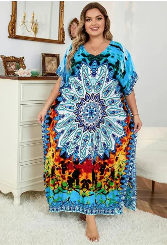 Azrielle – Abito maxi ampio con motivo tie-dye