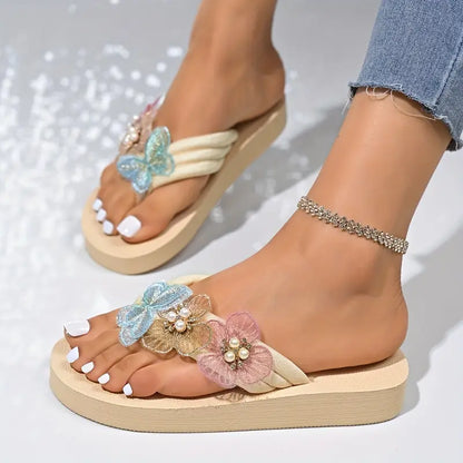 Verona – Sandali con zeppa floreali