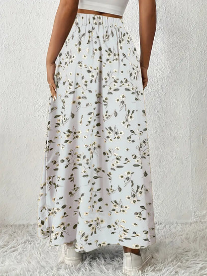 Louvina – Gonna lunga con spacco floreale