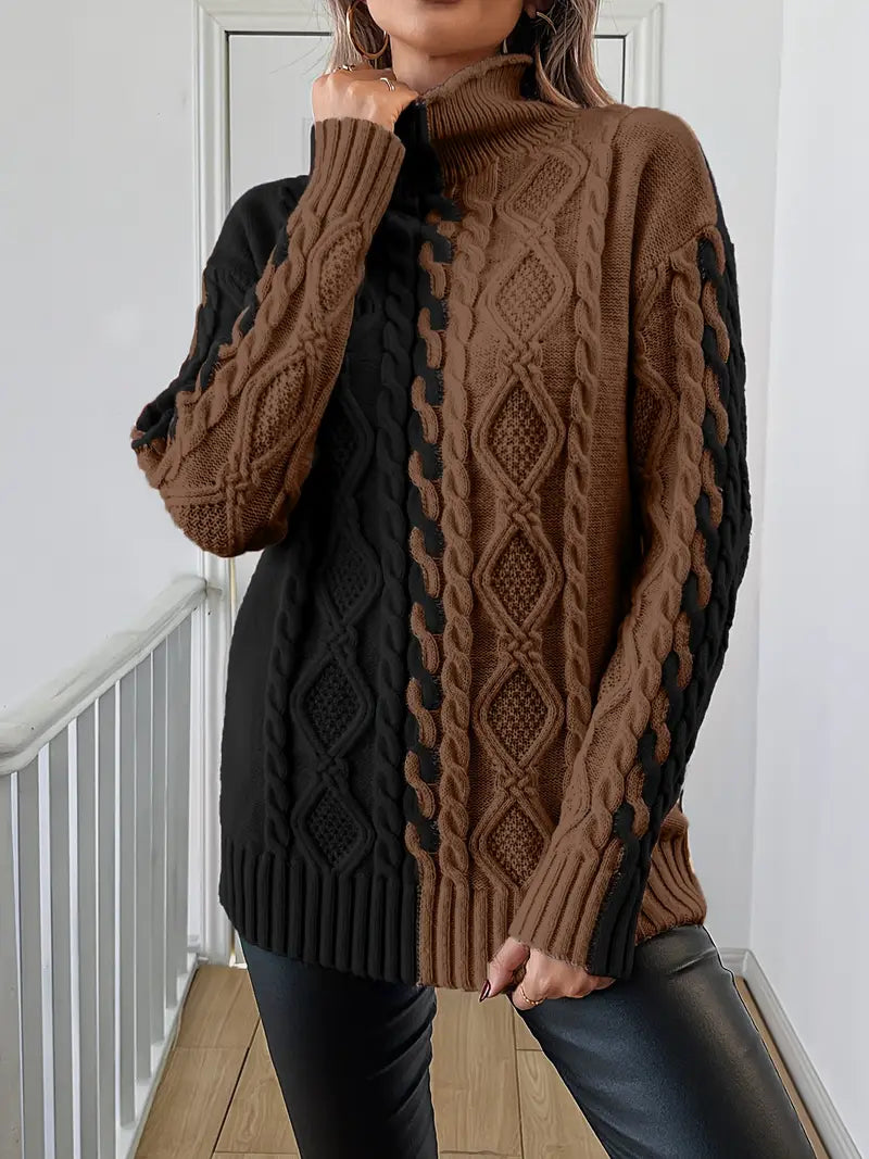 Merla - Maglione dolcevita lavorato a maglia grossa