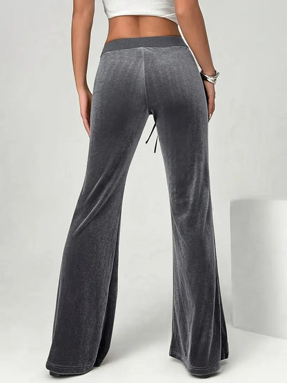 Ophirra – Pantaloni a zampa di elefante di alta qualità in velluto