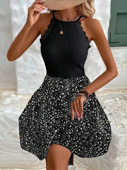 Novira – Abito allacciato al collo in maglia di cotone