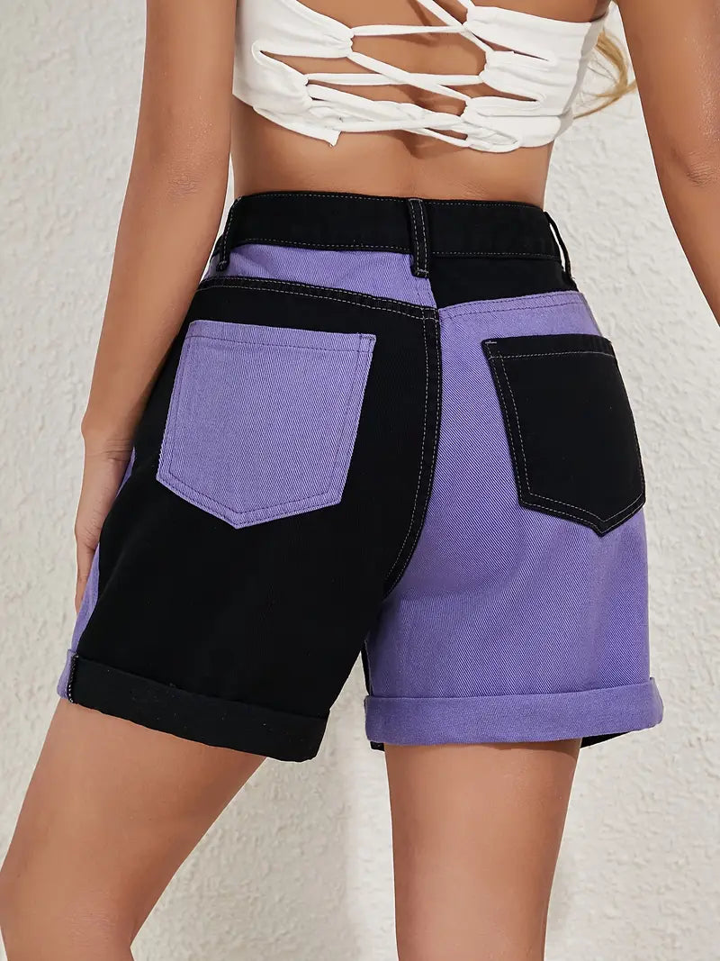 Dravena – Eleganti shorts in denim bicolore