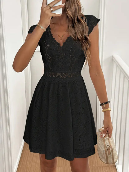 Avenleigh – Abito a trapezio da donna con maniche in pizzo