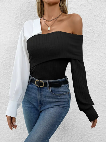 Kayra – Top chic asimmetrico in maglia