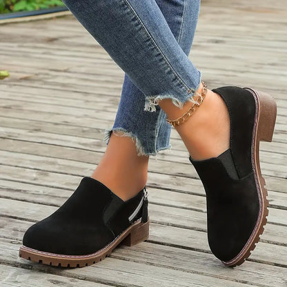 Ysadora – Scarpe di alta qualità in pelle scamosciata con tacco largo