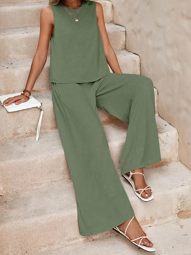 Faylisse – Elegante set da salotto senza maniche e gamba larga