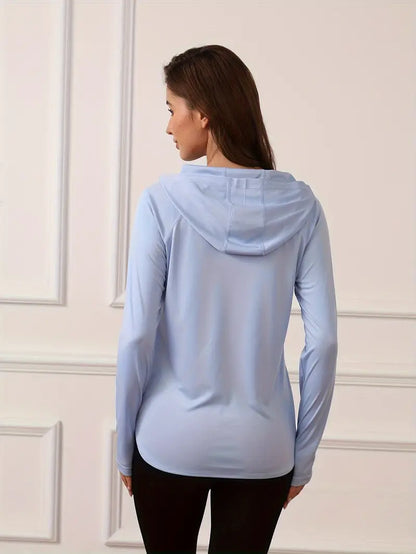 Viletta – Elegante e leggero top con cappuccio e maniche lunghe