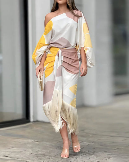 Morwenna – Abito monospalla in raso setoso