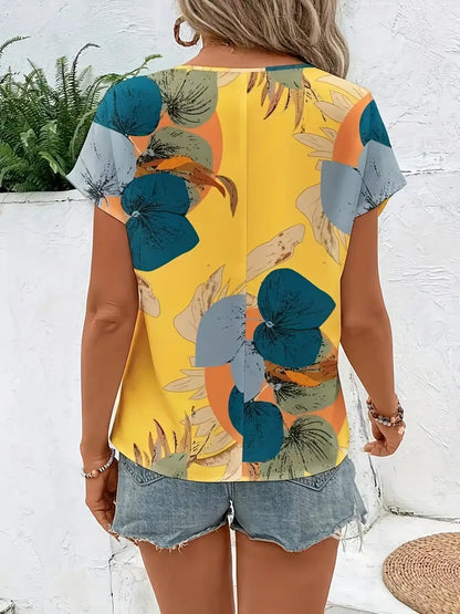 Amalthea – Camicetta girocollo con motivo floreale