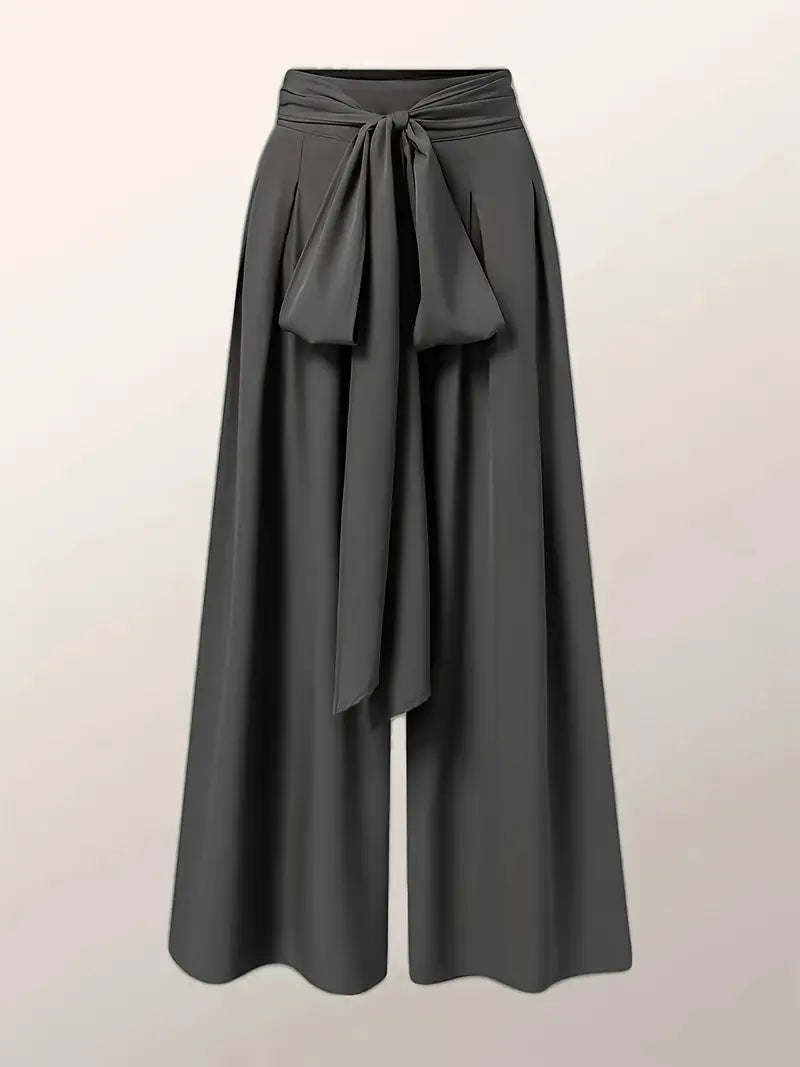 Zephyra – Pantaloni palazzo a vita alta e gamba larga con laccio anteriore