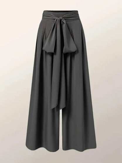 Zephyra – Pantaloni palazzo a vita alta e gamba larga con laccio anteriore