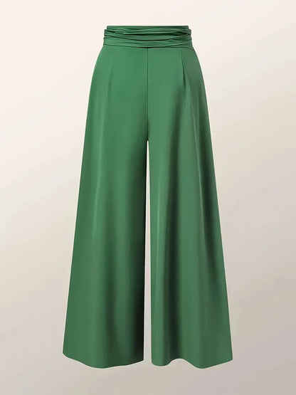 Zephyra – Pantaloni palazzo a vita alta e gamba larga con laccio anteriore