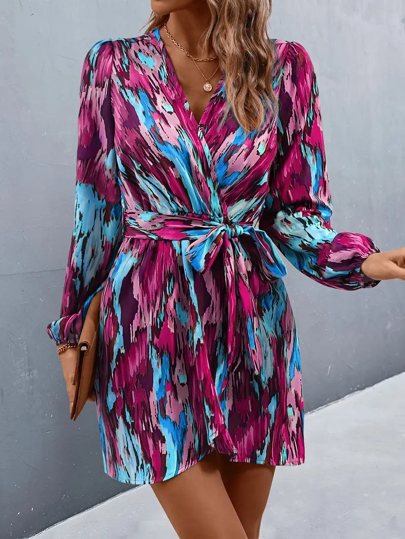 Nocturna – Abito a maniche lunghe stile incrociato