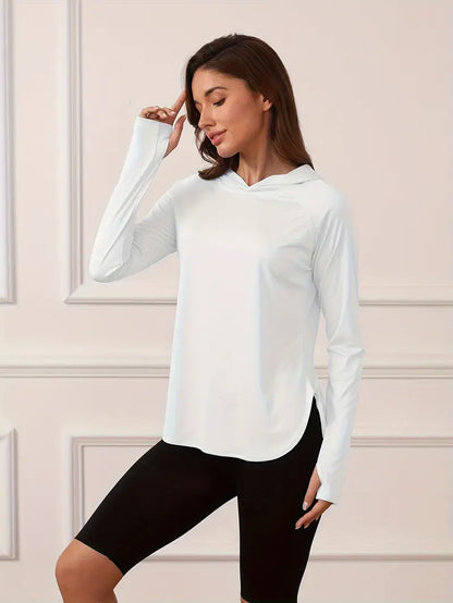 Viletta – Elegante e leggero top con cappuccio e maniche lunghe