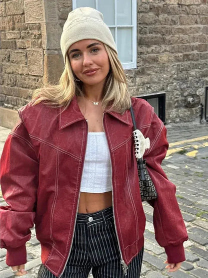 Josie – Giacca in pelle oversize