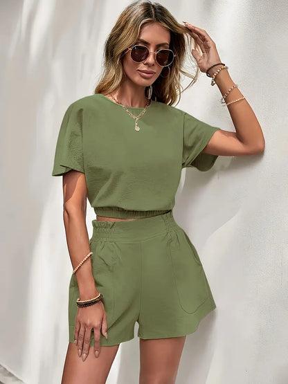 Aminna – Completo elegante composto da top e pantaloncini